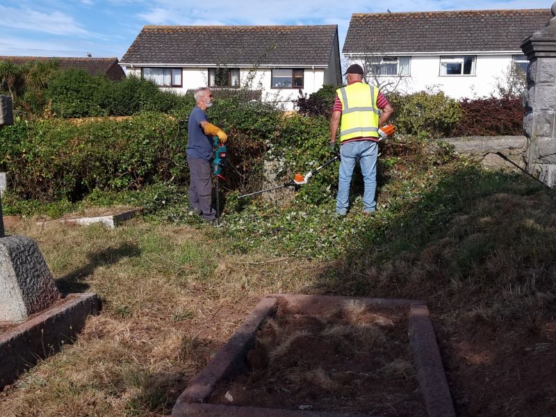 A massive job today removing bramble that has covered several graves for many years