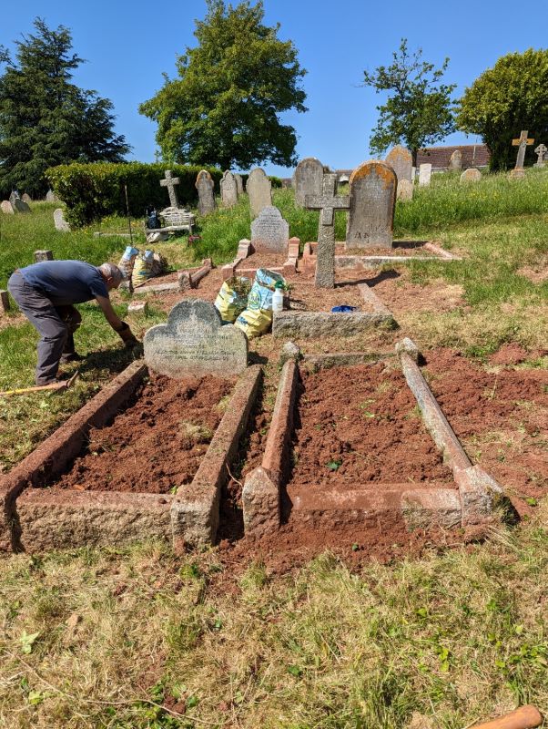 dave tending the cleared graves 2023 05 26 rs